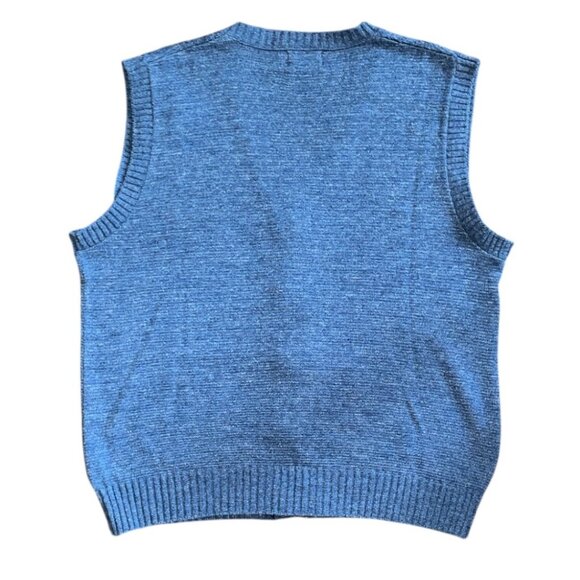 Vintage Ingrams Men's Shop Blue Cable Knit Button-Front Grampa Sweater Vest XL - Picture 2 of 7